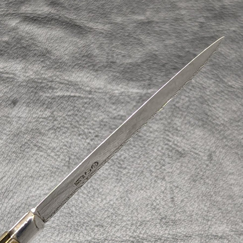 1816年 英国アンティーク 白蝶貝ハンドル 純銀ブレード 折りたたみペンナイフ